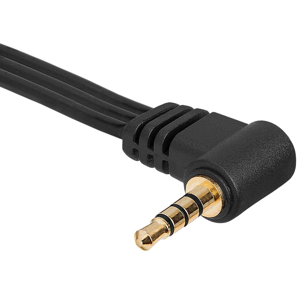 Left. Cmple.com - Cmple - 3.5mm to RCA Audio Video Cable 6ft AV 1/8" TRRS Composite 3 RCA AUX Cord for DVD Player, VHS Player, HDTV - Black.