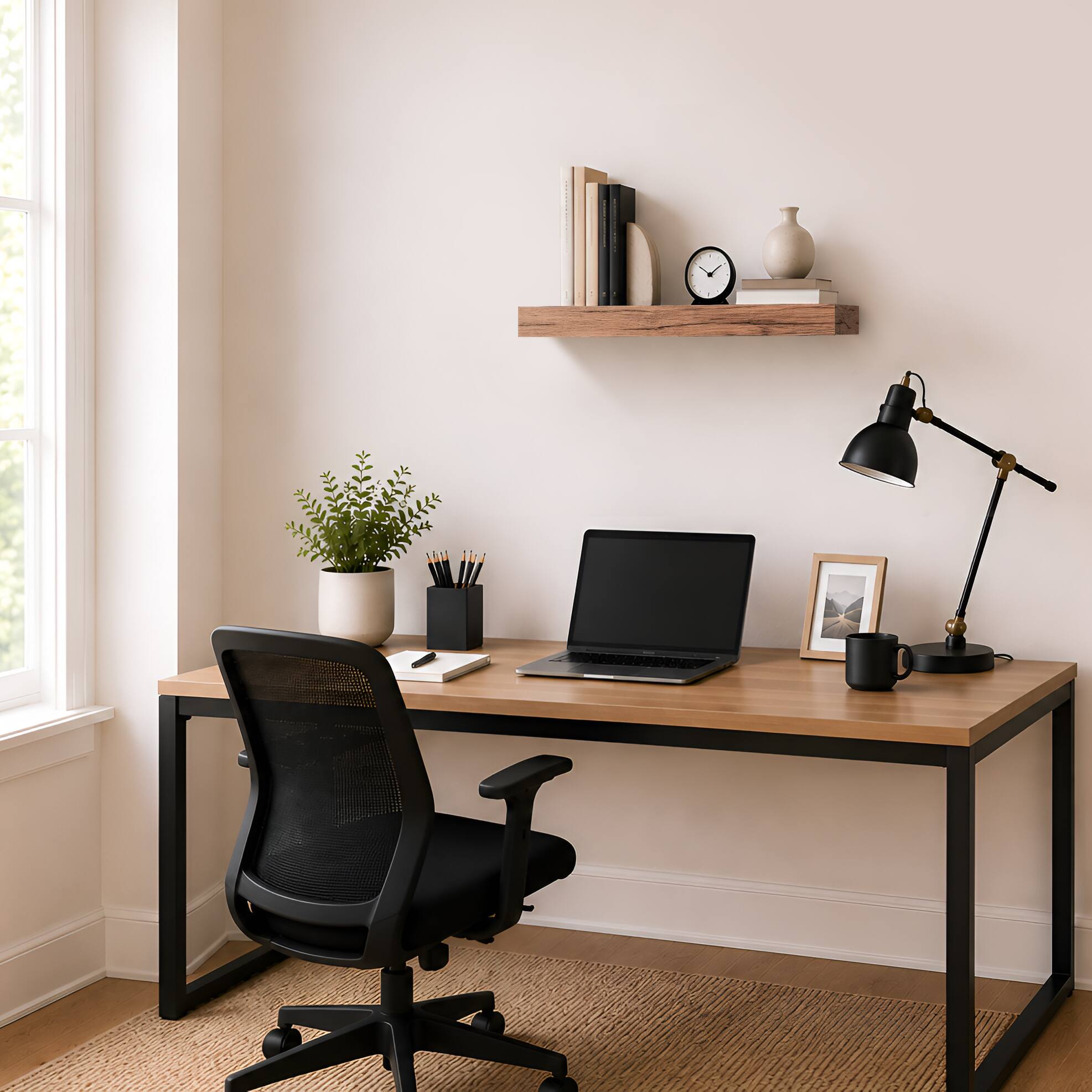 Alt View 5. Sorbus - 1-Piece Wall Mounted Floating Shelves, Mahogany - Mahogany.