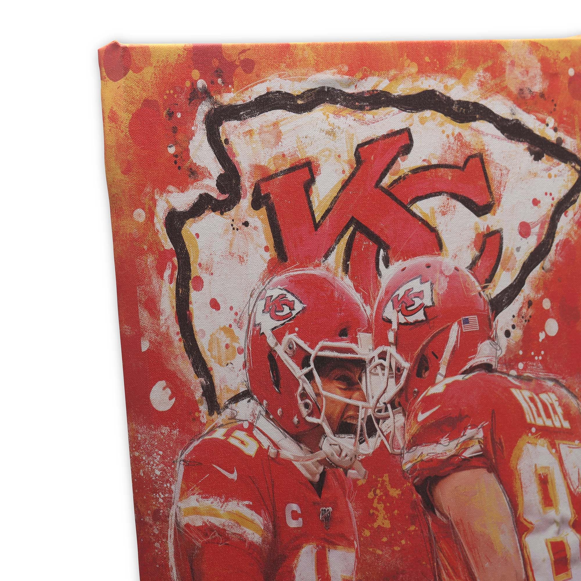 Alt View 3. Open Road Brands - Kansas City Chiefs 15" x 23" Graffiti Canvas Wall Art - Multicolor.