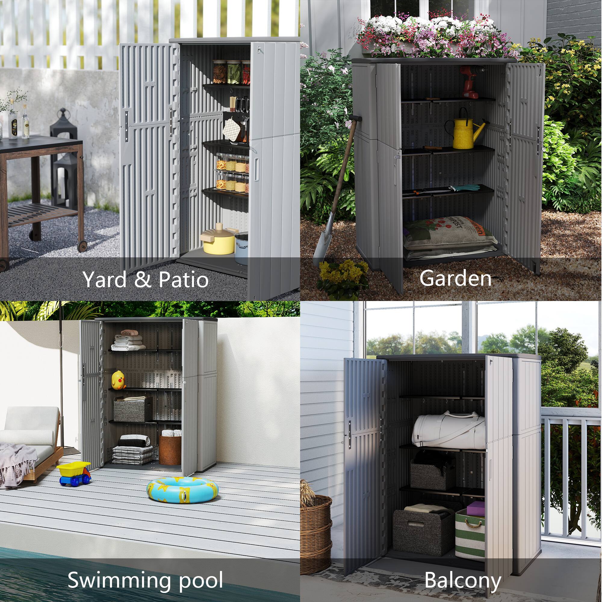 Yard & Patio  
Garden  
Swimming pool  
Balcony
