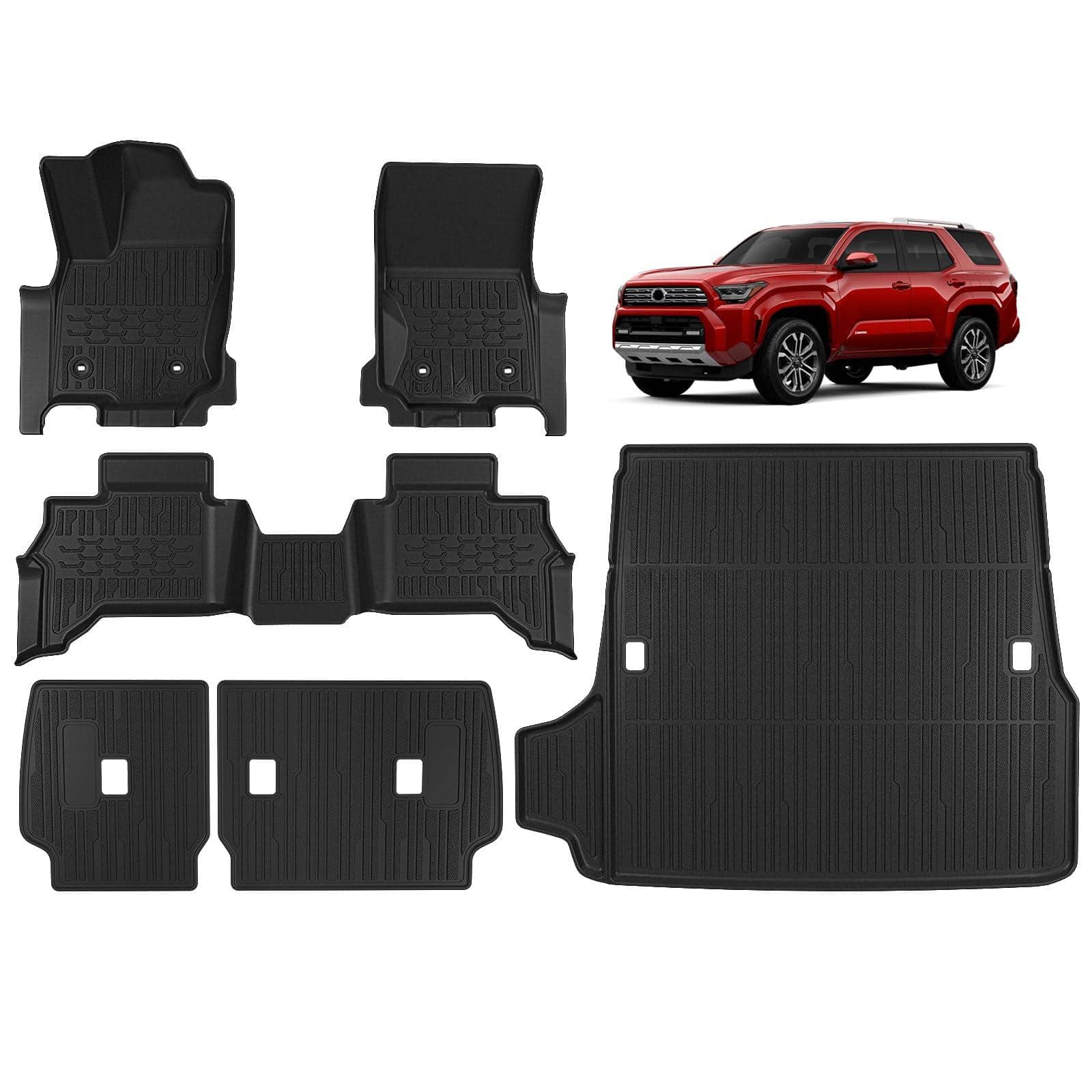 Empire DigiLabs - All Weather Floor Mats Compatible With 2024 2025 Kia K4 Accessories 1st 2nd Row Liners Tpe Full Coverage Pr - 5) 2025+ | 4Runner | Full Set 5seat