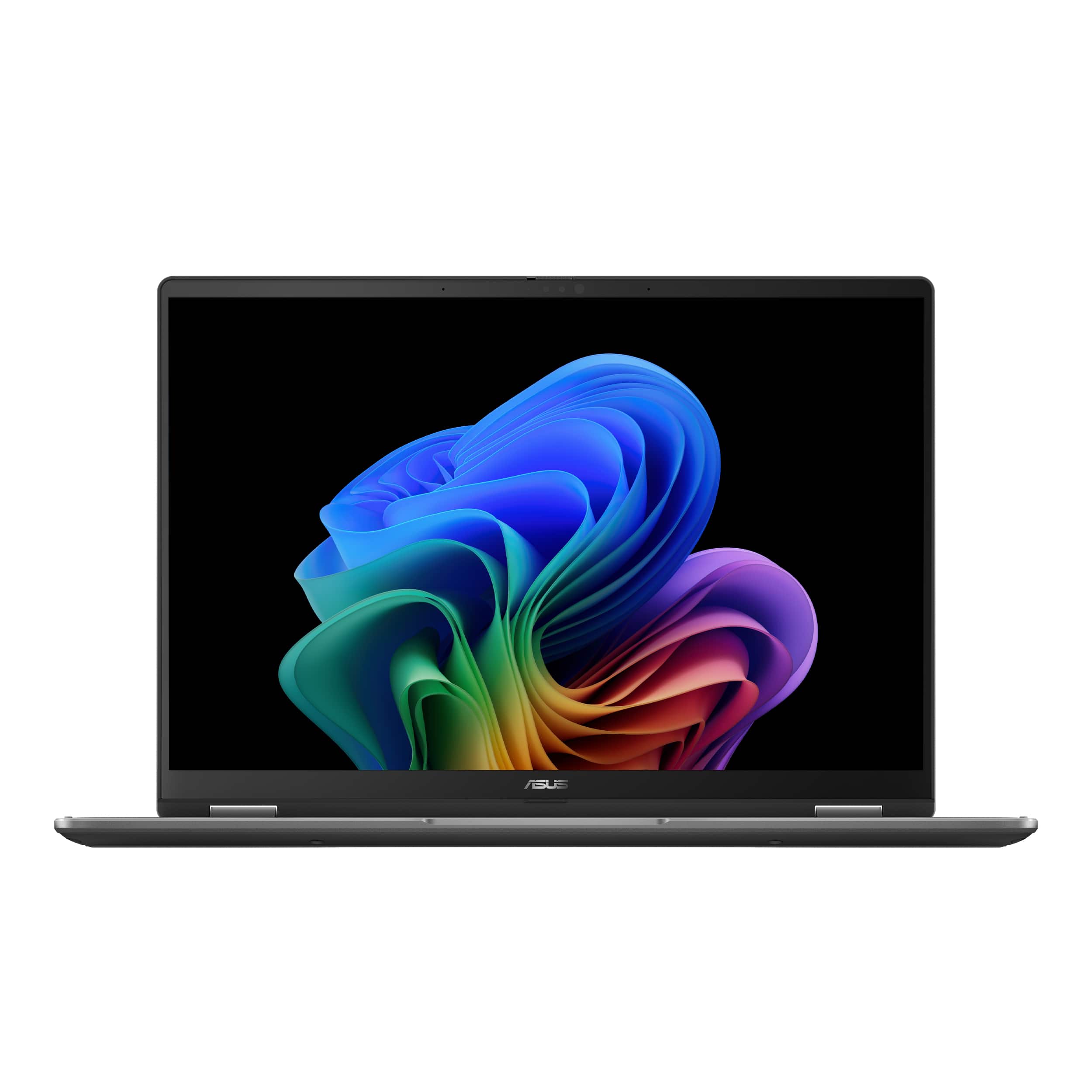 ASUS - Vivobook 14 Flip Touch FHD+ OLED Laptop - Copilot+ PC - Intel Core Ultra 5 with 16GB Memory - 512 SSD - Matte Gray - Front_Zoom