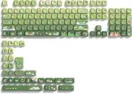 Womier - PBT Keycaps, 132 Keys Dye-Sublimation MOA Profile Key caps for 100%, 75%, 65%, 60% Mechanical Keyboard - Qingwa