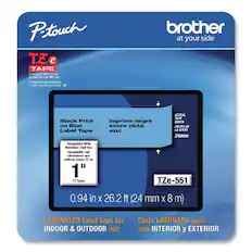 P-touch
TZ e TAPE
Compatible with P-touch labelers that use TZ tape
Compatible con rotuladoras P-touch que utilizan cintas TZ
Black Print on Blue Label Tape
Imprime negro sobre cinta azul
Compatible With Machines That Use TZ Tapes
Compatible con rotuladoras que utilizan cintas TZ de 1"
TZ Tapes
0.94 in x 26.2 ft (24 mm x 8 m)
LAMINATED label tape for INDOOR & OUTDOOR use
Cinta LAMINADA para uso INTERIOR y EXTERIOR
brother at your side
TZe-551
(24 mm x 8 m)
ACTUAL TAPE WIDTH
ANCHO DE LA CINTA
24mm