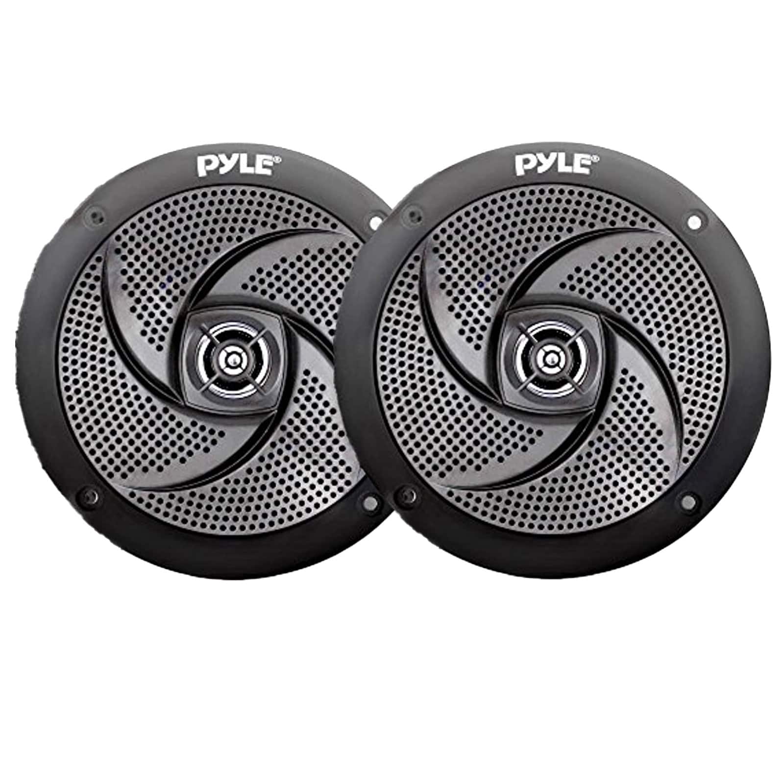 Pyle - PLMRS4B 4" 100 Watt Max Power Low Profile 2-Way Waterproof Marine Outdoor Speakers (Pair) - Black