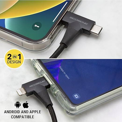 SCOSCHE  
2 IN 1 DESIGN  
Swipe to open  
ANDROID AND APPLE COMPATIBLE
