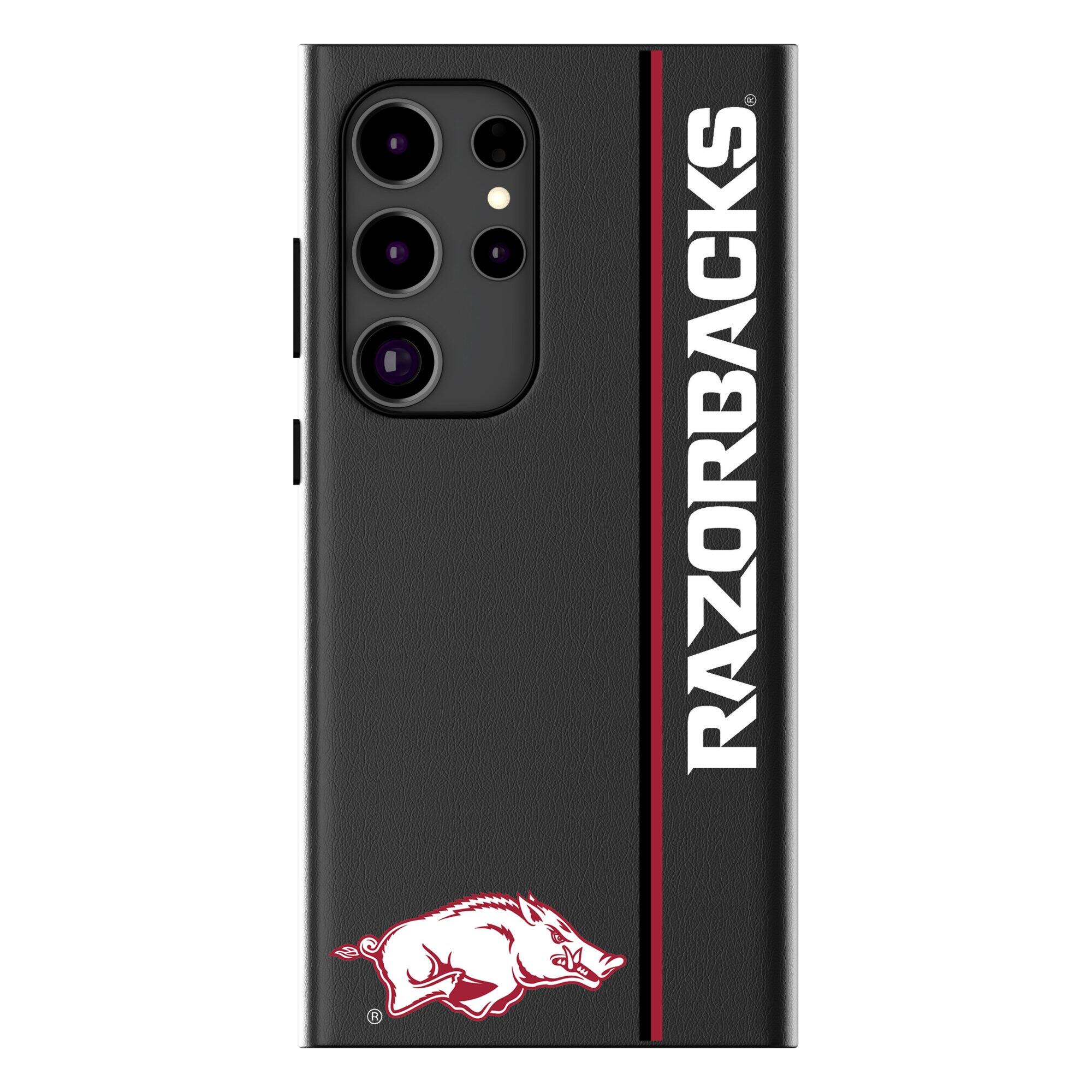 Front. Keyscaper - Arkansas Razorbacks Galaxy Magnetic Bump Case - S25 - Black.