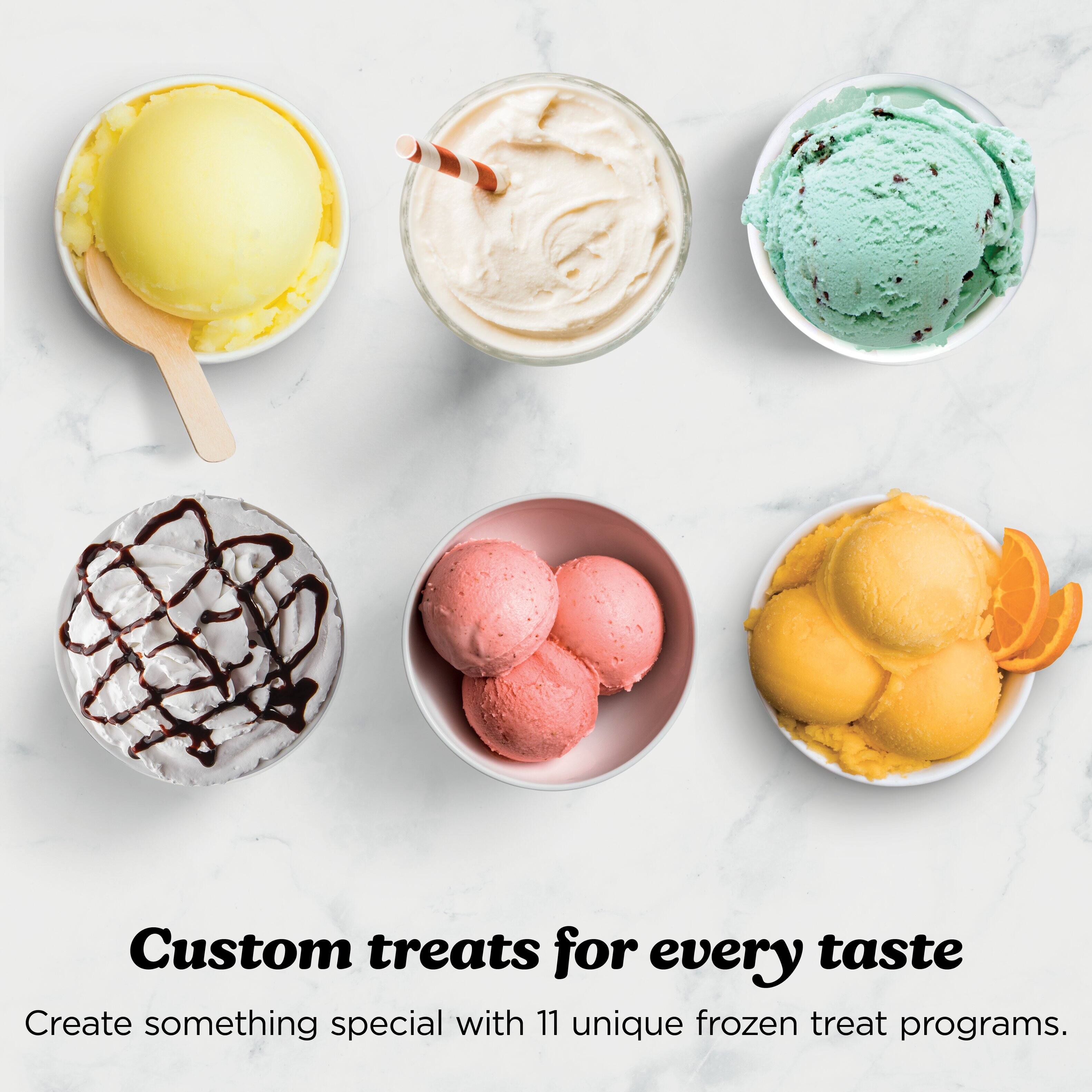 Custom treats for every taste  
Create something special with 11 unique frozen treat programs.