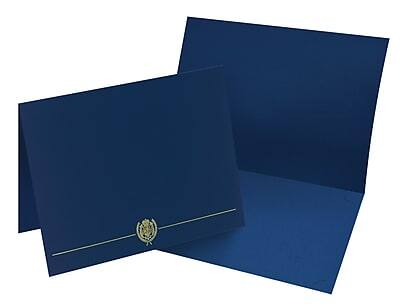 Alt View 1. Great Papers - Great Papers Classic Crest Certificate Holders, 8.5" x 11", Navy, 5/Pack (903115) - Navy.