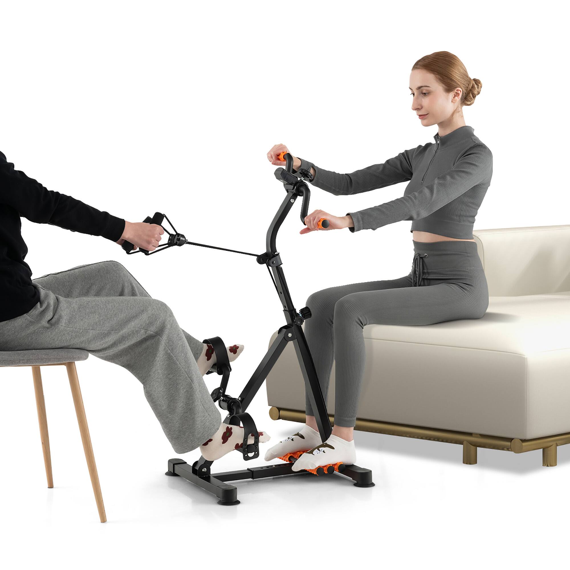 Alt View 20. Costway - Adjustable LCD Pedal Exercise Bike with Massage Total Body Fitness Rehab Equipment - Black/Orange.