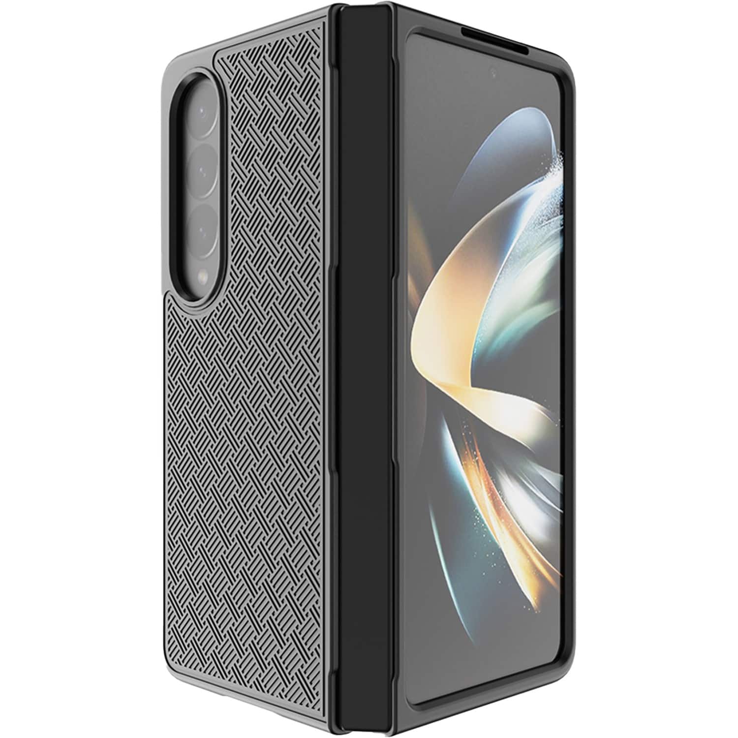 Alt View 12. SaharaCase - Slim Hard Shell Case for Samsung Galaxy Z Fold4 - Black.