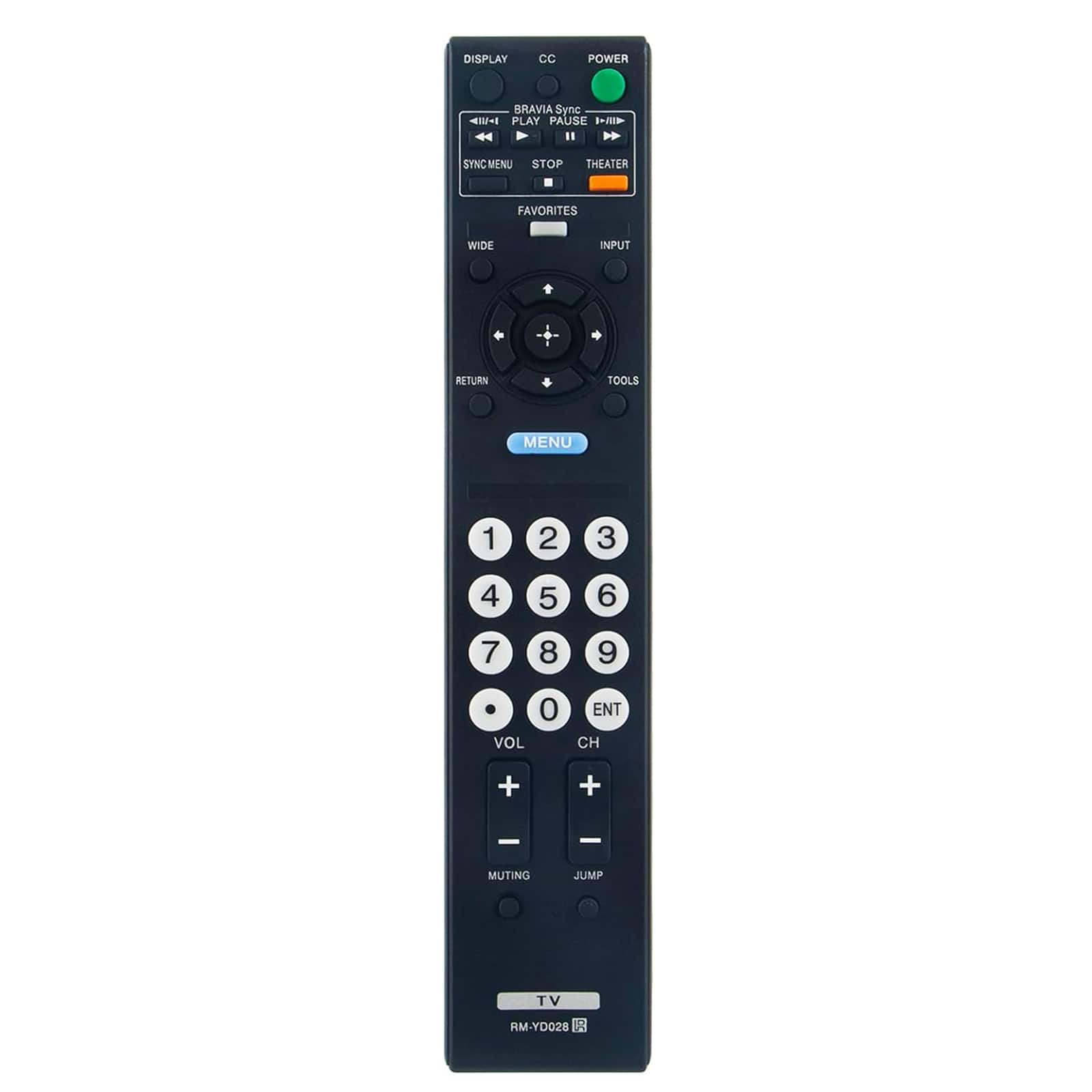 VINABTY - New RM-YD028 Replaced Remote Fits for Sony TV KDL-40SL150 KDL-40VE5 KDL-32L504 KDL-40S504 KDL-46S504  KDL-46VL150 - Black