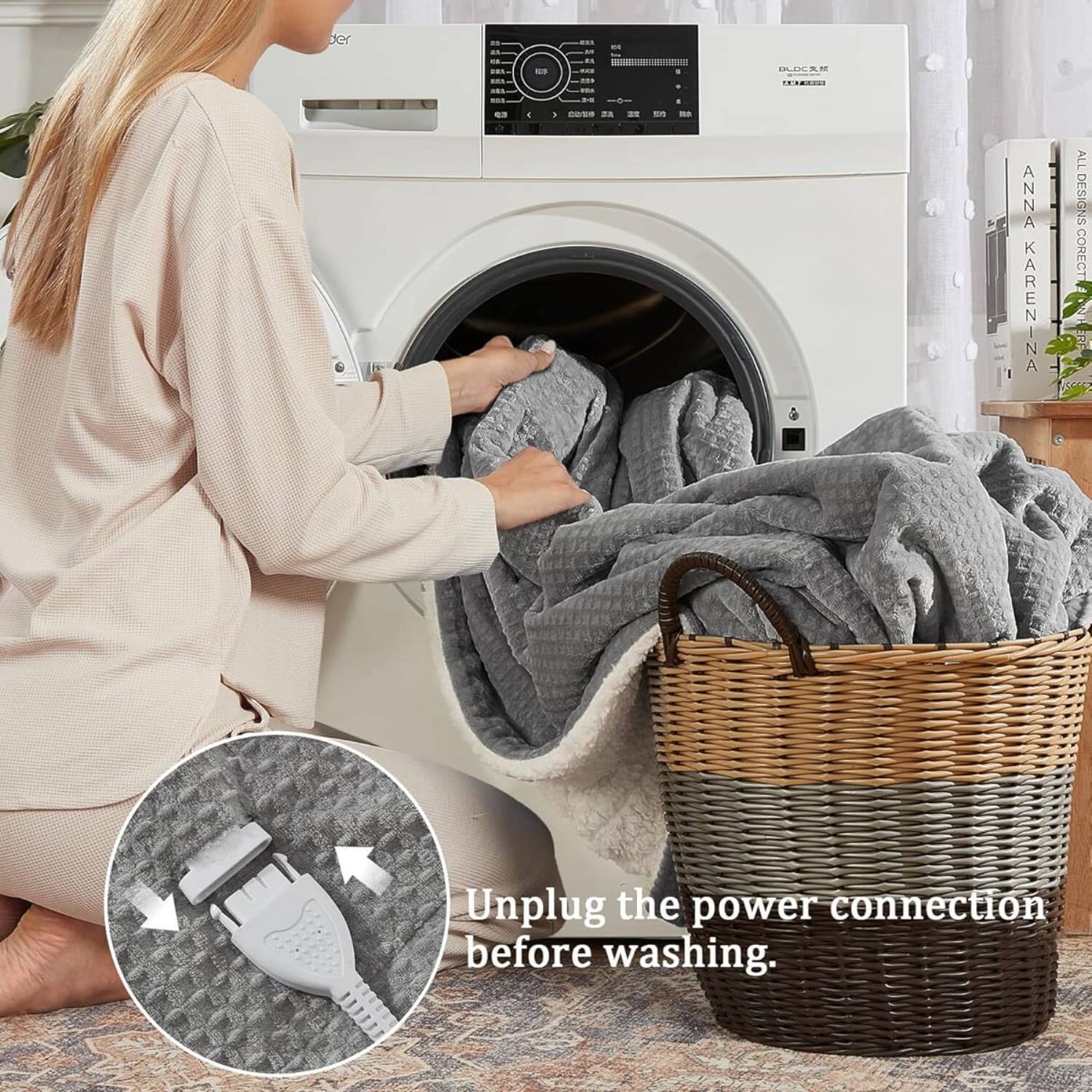 ber .. - -n . BLUCAM . + - - OS en - ANNA KARENINA ALL DESIGNS CORRECT Unplug the power connection before washing.