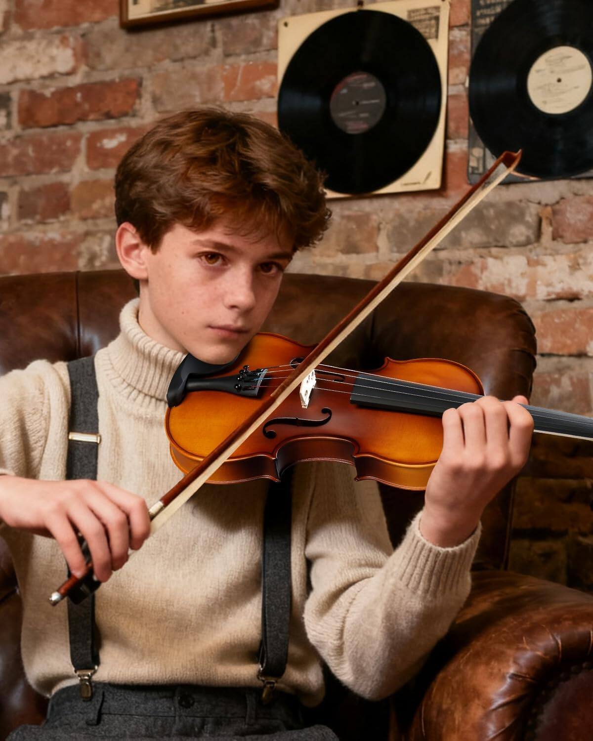 Alt View 5. Winado - 4/4 Violin Solid Wood, Full Size Acoustic Fiddle Set For Beginners Professional Hand-made Kit - Matte.
