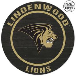 Jardine - Lindenwood Lions 20'' x 20'' Indoor/Outdoor Weathered Circle Sign - Black