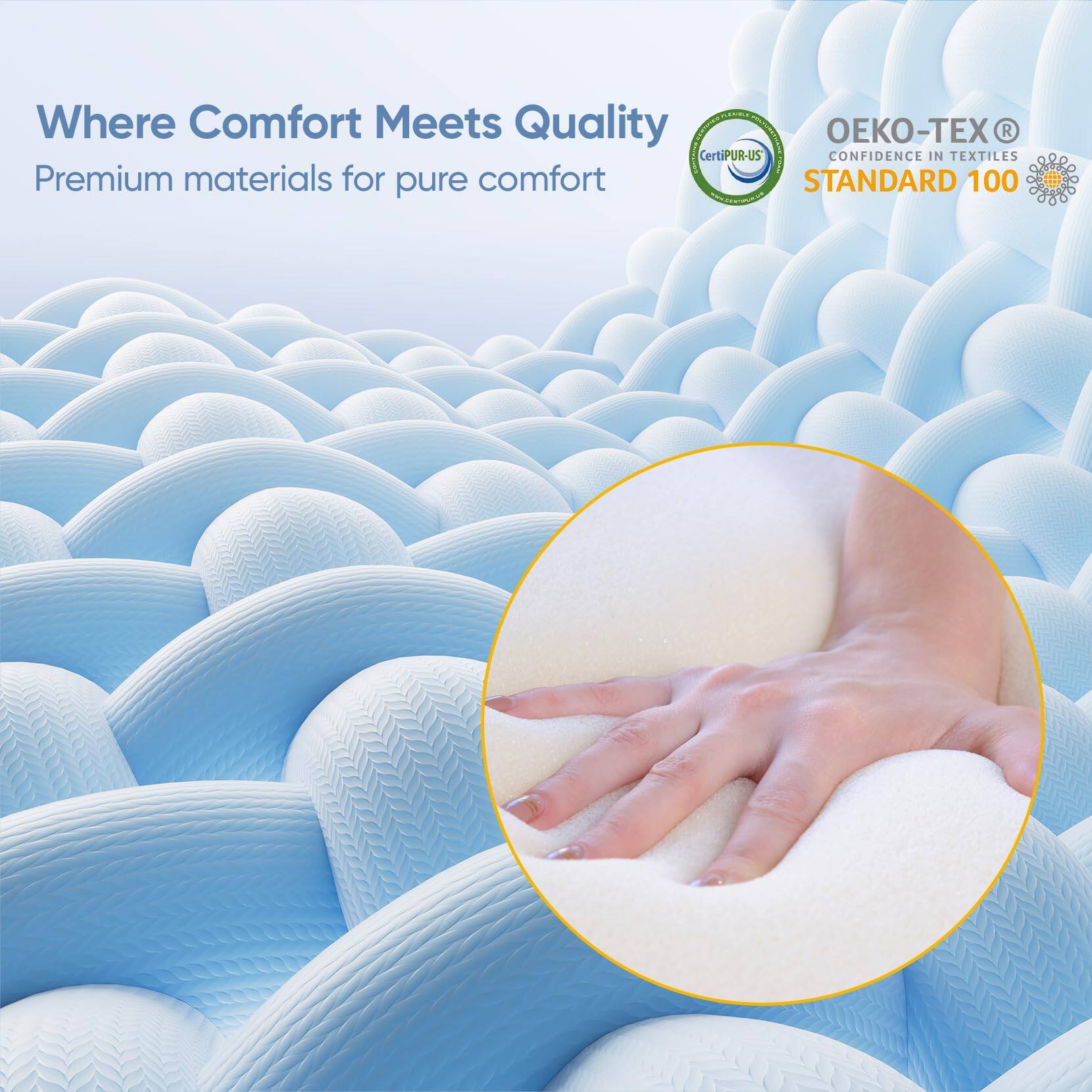 Where Comfort Meets Quality  
Premium materials for pure comfort  

Certipur-US  
OEKO-TEX®  
CONFIDENCE IN TEXTILES  
STANDARD 100
