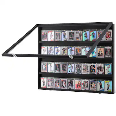 VEVOR 36 Graded Sports Card Display Case 30.5x24.3x2.1 In Lockable Wall Cabinet With 98% Uv Protection Clear Pc Glass For Baseball Football Basketball VEVOR 36 Graded Sports Card Display Case 30.5x24.3x2.1 In Lockable Wall Cabinet With 98% Uv Protection Clear Pc Glass For Baseball Football Basketball