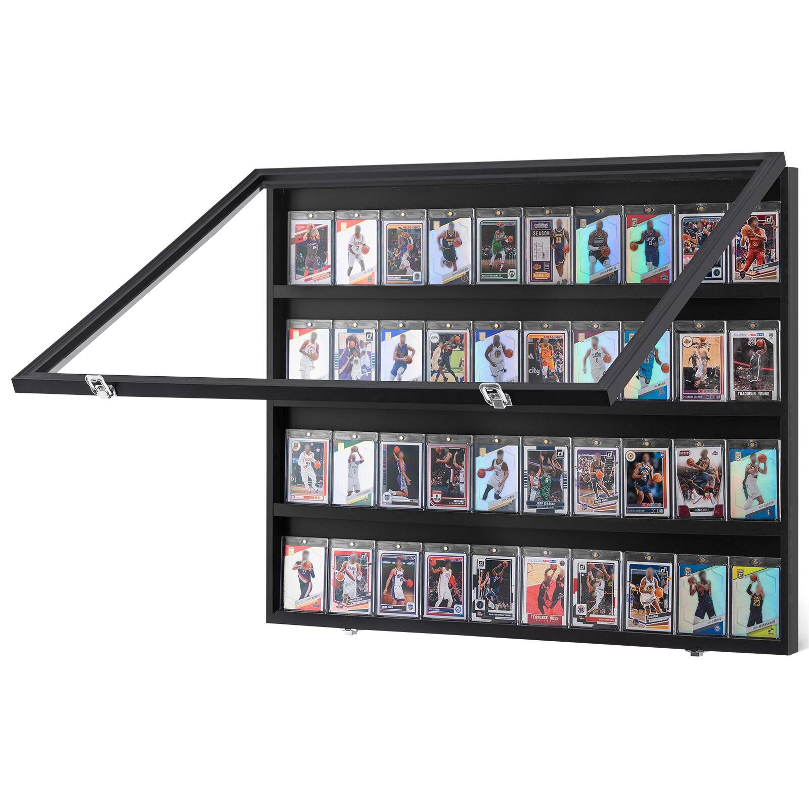 VEVOR - 36 Graded Sports Card Display Case,30.5x24.3x2.1in,Baseball Card Display Frame with 98%UV Protection Clear View PC Glass - Black