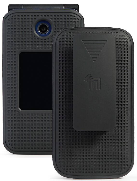 Alt View 2. Nakedcellphone - Case and Belt Clip Holster for Cingular Flip IV, Cricket Debut - Black.
