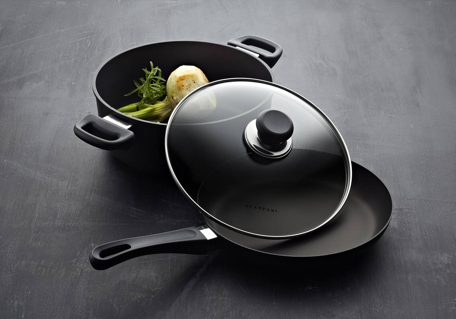 Alt View 4. Scanpan - Classic 5 Piece Nonstick Cookware Set - Black.