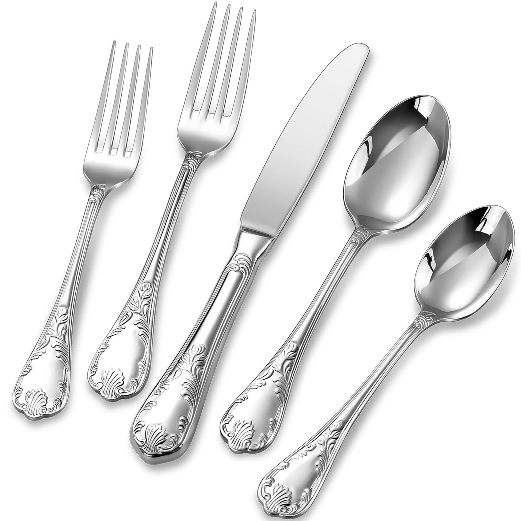 Dazzed Corner - 20-Piece Flatware Set – Stainless Steel Elegance Silverware - Silver