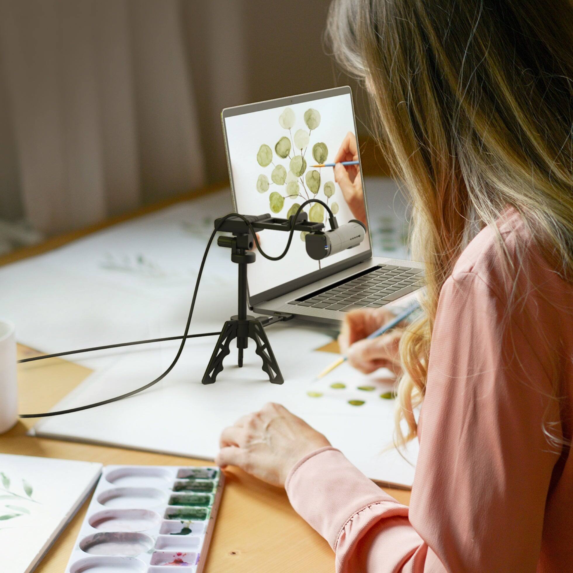Alt View 8. j5create - 2K AI-Powered Webcam with Wireless Microphone and Auto-Focus - Black.