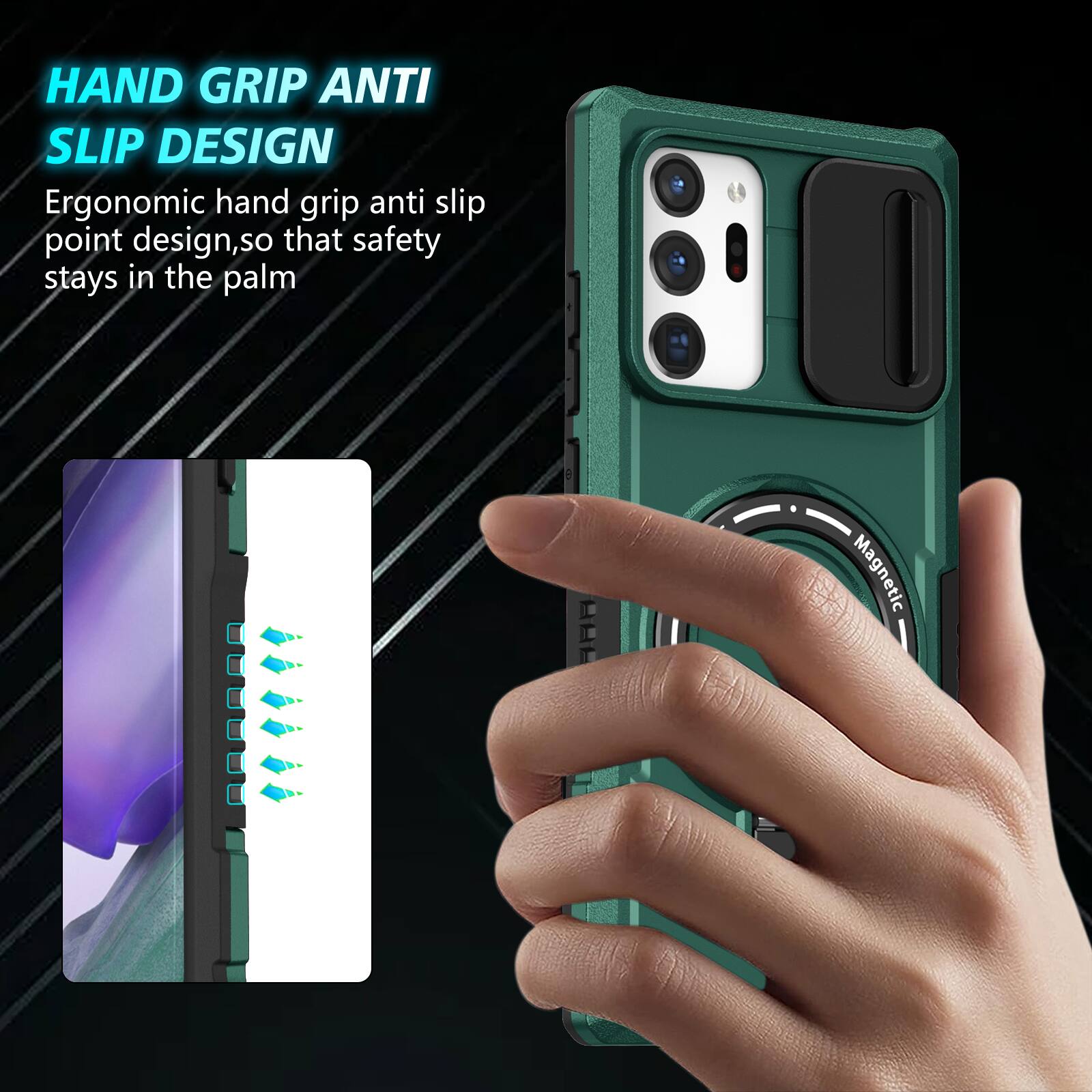 HAND GRIP ANTI SLIP DESIGN

Ergonomic hand grip anti slip point design, so that safety stays in the palm