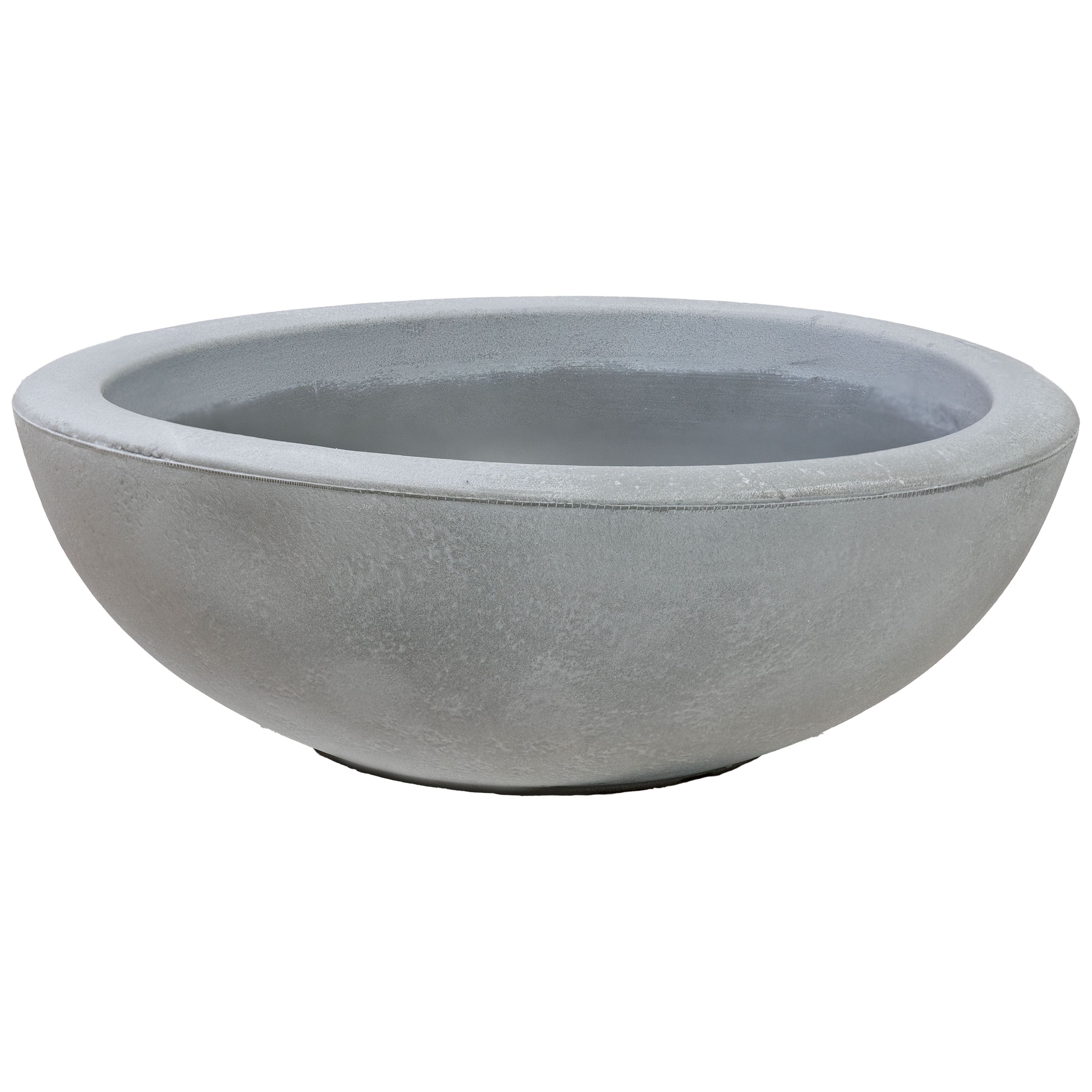 Sunnydaze - 20.75 in Percival Round Polyresin Outdoor Planter - Gray price history on PriceWatchPro