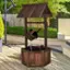 Alt View 4. Costway - Garden Rustic Wishing Well Water Fountain Wooden Outdoor Electric Backyard Pump - Brown.