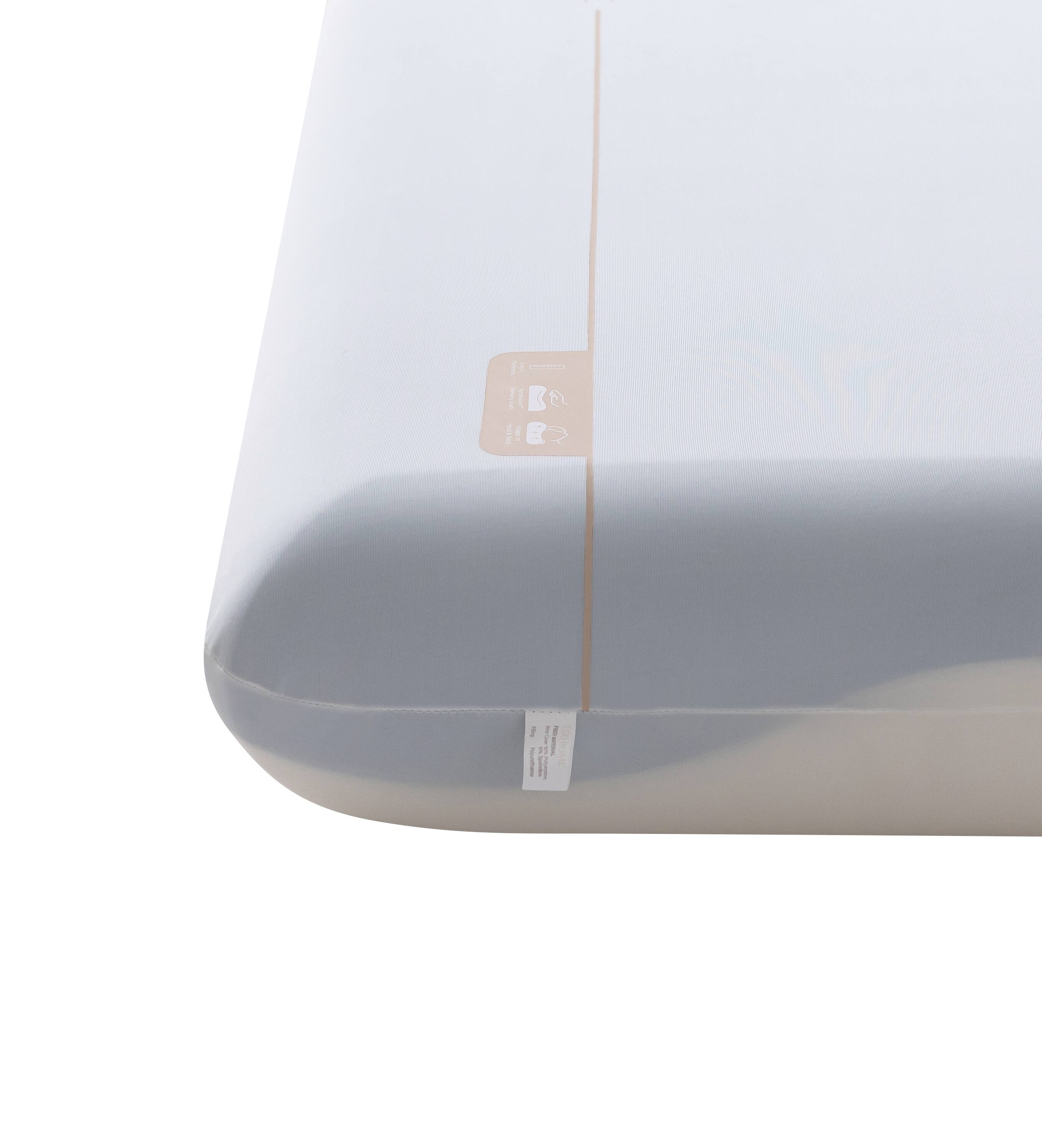 Angle. Bestier - 4 Inch Memory Foam Pillow with Cool Fabric, Reversible Dual-Color Pillow for All Sleepers - Blue.
