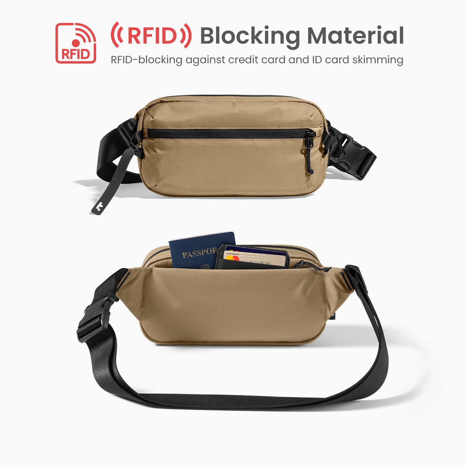 RFID Blocking Material RFID credit card and ID card skimming protection.
