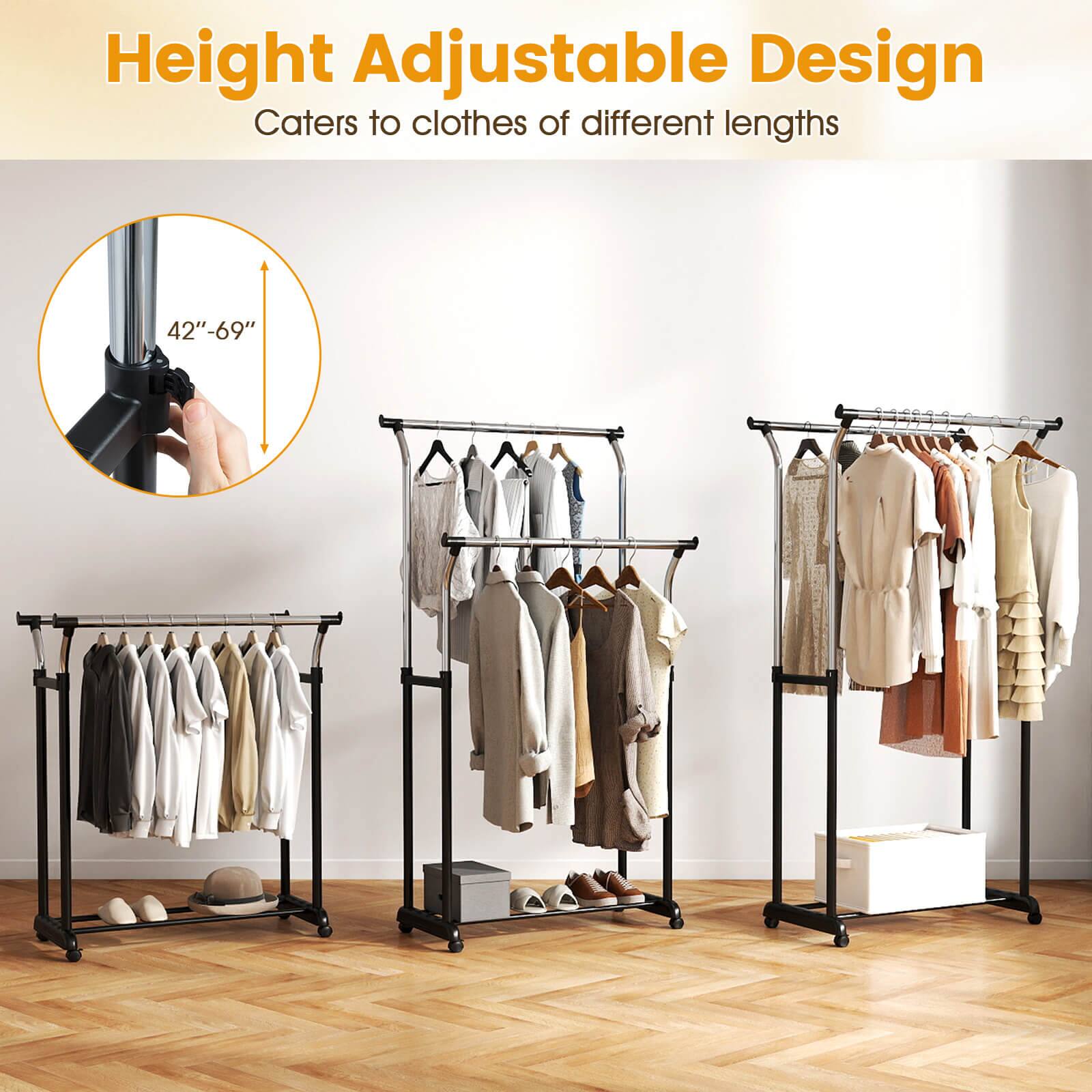 Height Adjustable Design  
Caters to clothes of different lengths  
42"-69"