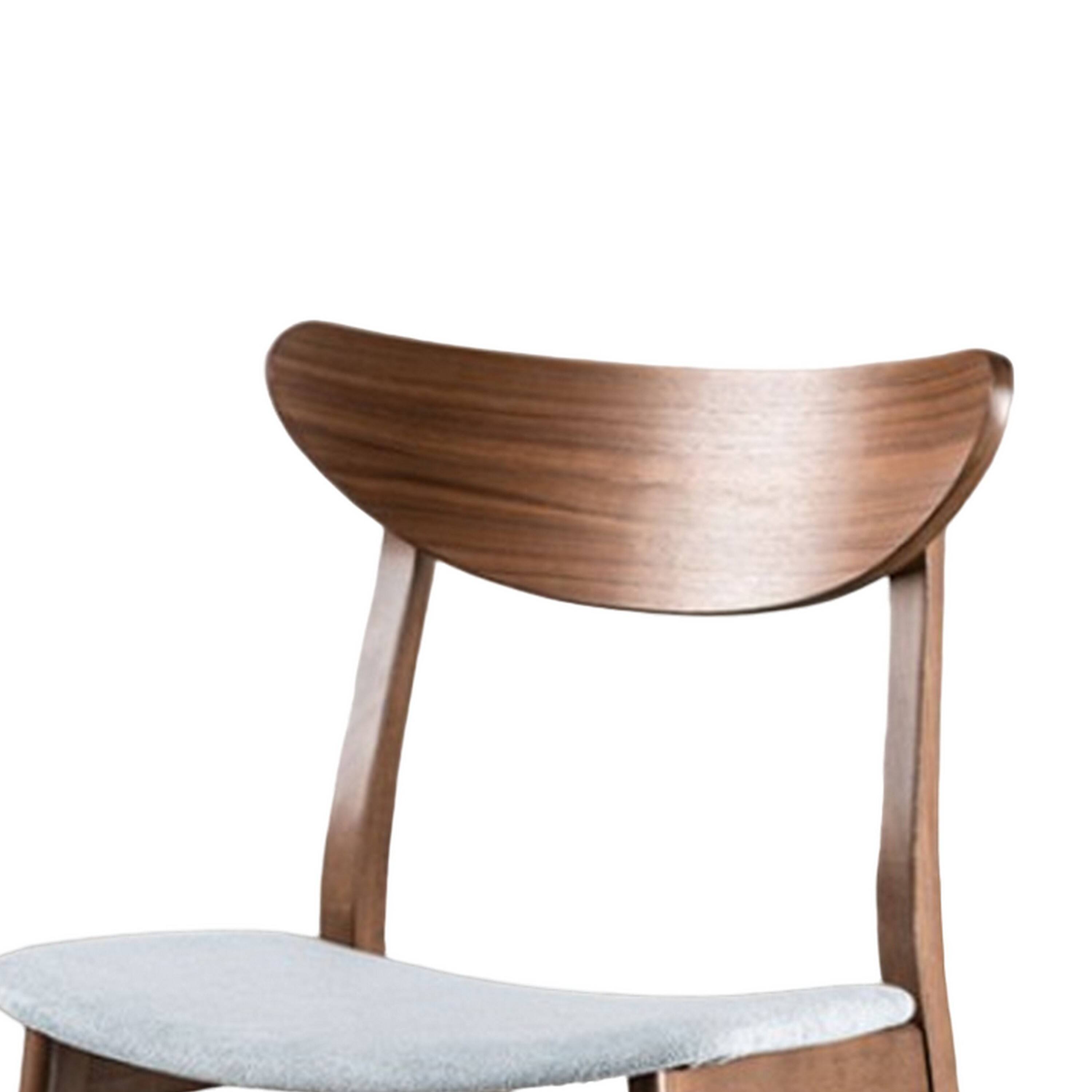 Alt View 2. Manhattan Lane - Skie Side Dining Chair Set of 2, Curved Panel Back, Angle Legs, Gray Fabric - Walnut Brown, Gray.