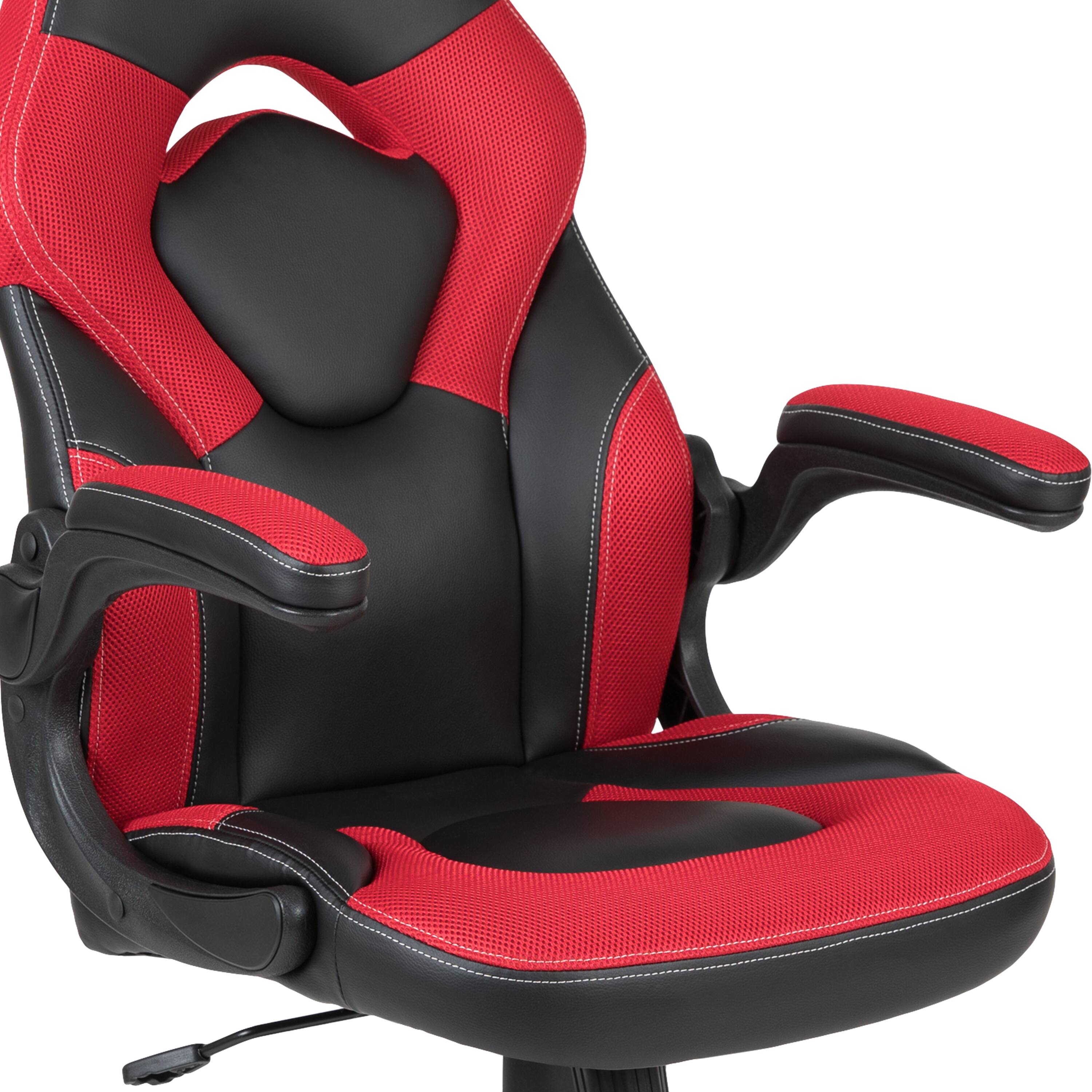 Alt View 8. Emma + Oliver - Gaming Desk and Racing Chair Set with Cup Holder and Headphone Hook - Red.