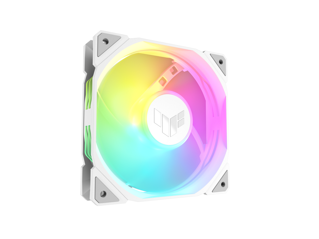 Alt View 2. ASUS - ASUS TUF TR120 120mm ARGB White Fan Triple Pack, 77.4 CFM, Aura Sync, PWM - White.