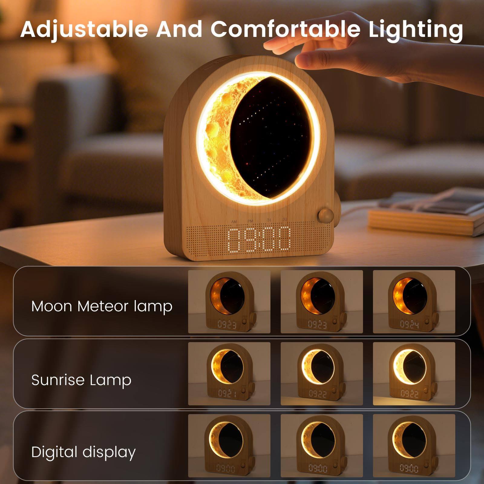 Adjustable And Comfortable Lighting

Moon Meteor Lamp

Sunrise Lamp

Digital display