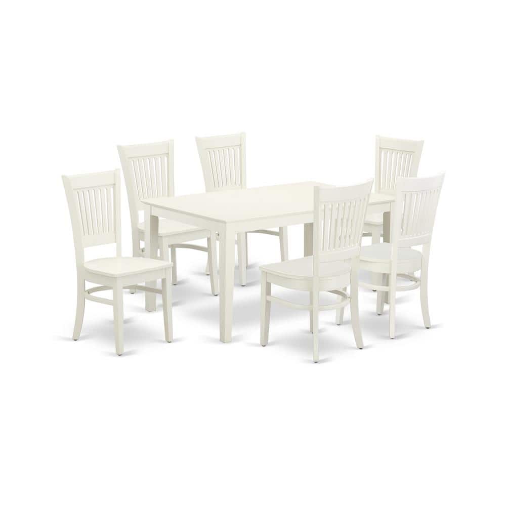 East West Furniture - Dining Table- Dining Chairs - Brown