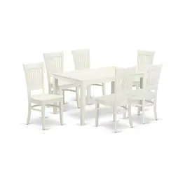 East West Furniture - Dining Table- Dining Chairs - Brown