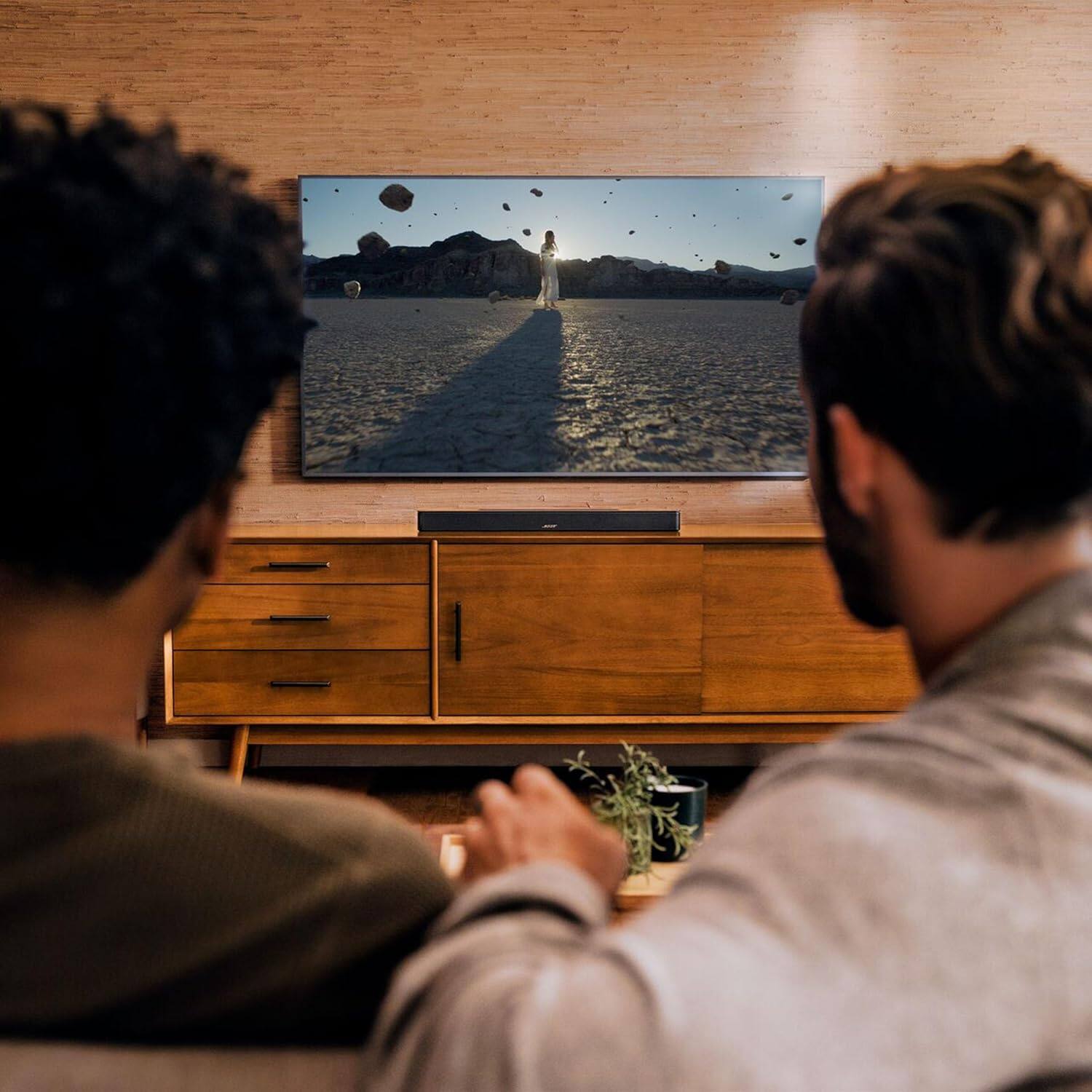 Alt View 1. Bose - Bose Smart Dolby Atmos Soundbar Bundle with Aux Cable, Mounts, All-in-One Soundbar for TV (Black) - Black.
