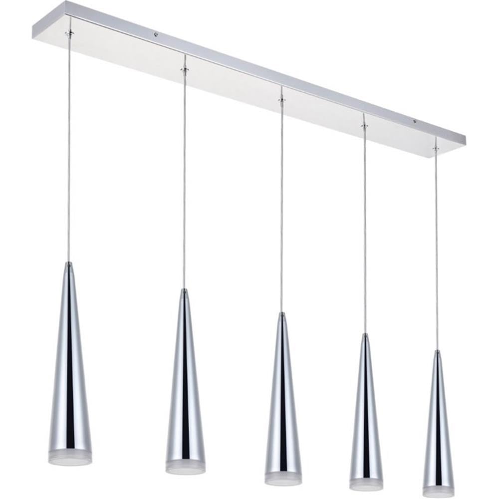 Left. Elegant Lighting - Fantasia 5 Light Chrome Led Pendant - Chrome.