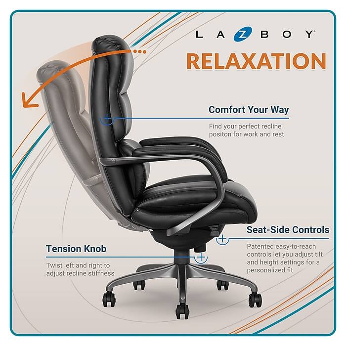 La Z Boy Aberdeen Ergonomic Bonded Leather Swivel Executive Chair