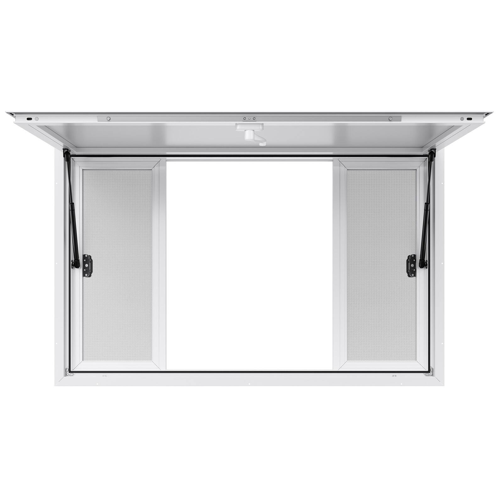 Alt View 5. VEVOR - Concession Window 53x33 in, Aluminum Alloy Service Window for Food Truck, Up to 85 Degrees Stand Serving Window - White.