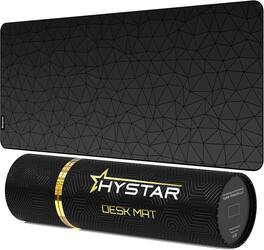 Hystar - Extended Gaming Mouse Pad | XXL 36" x 16" | 5mm Thick, Waterproof Surface, Polyester Fabric, and Rubber Base | Poly - Black