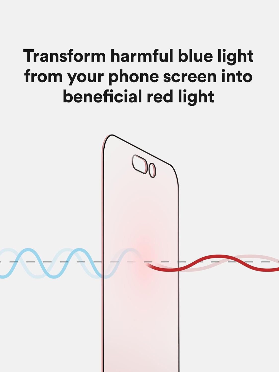 Transform harmful blue light from your phone screen into beneficial red light