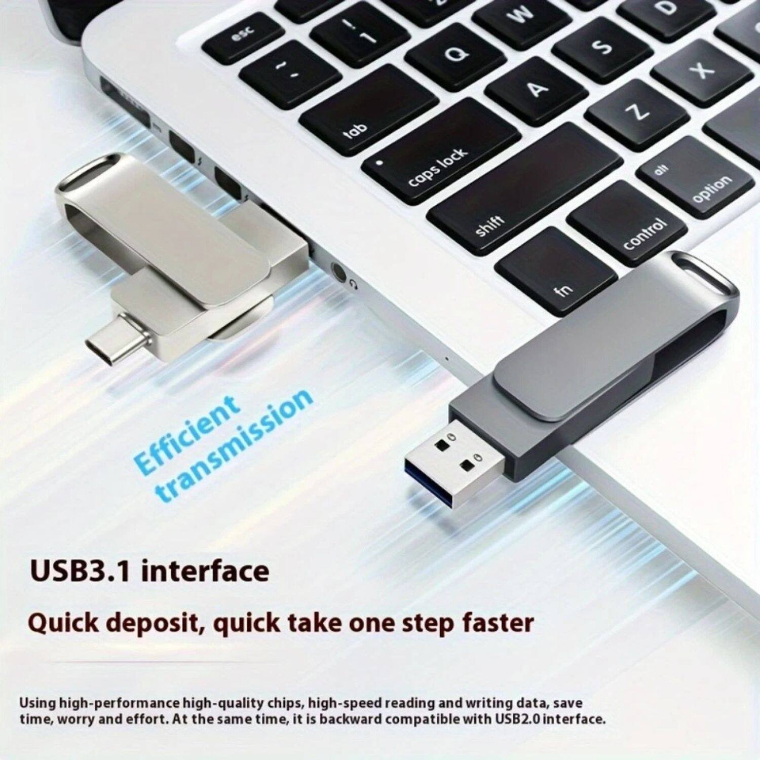 USB3.1 interface  
Quick deposit, quick take one step faster  

Using high-performance high-quality chips, high-speed reading and writing data, save time, worry and effort. At the same time, it is backward compatible with USB2.0 interface.  

Efficient transmission