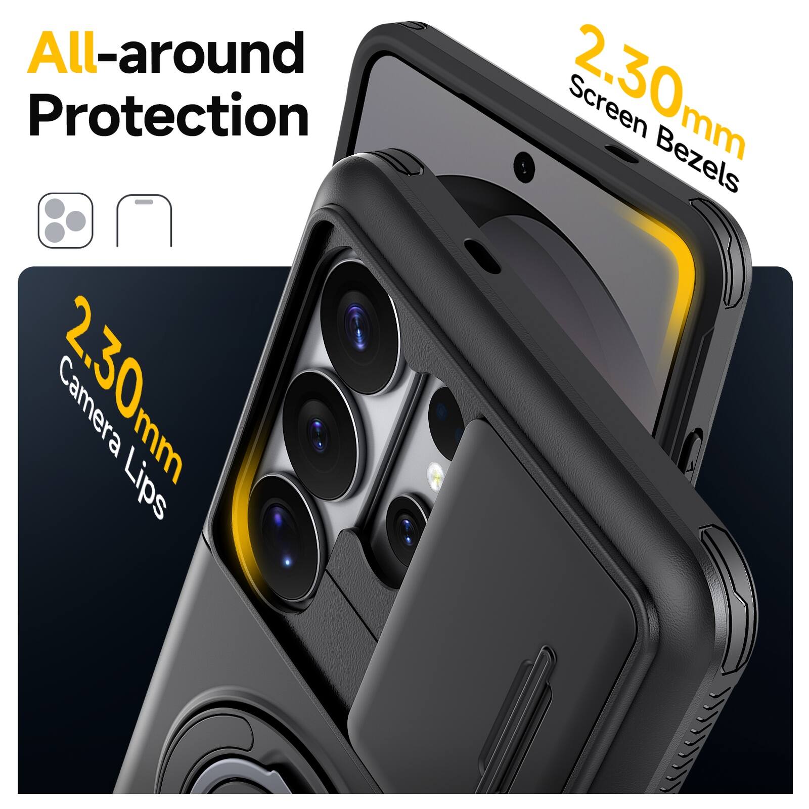 All-around Protection  
2.30mm Camera Lips  
2.30mm Screen Bezels