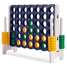Gymax - Jumbo 4-to-Score Game Set Giant 4 in A Row Kids Adults w/ 42 Jumbo Rings