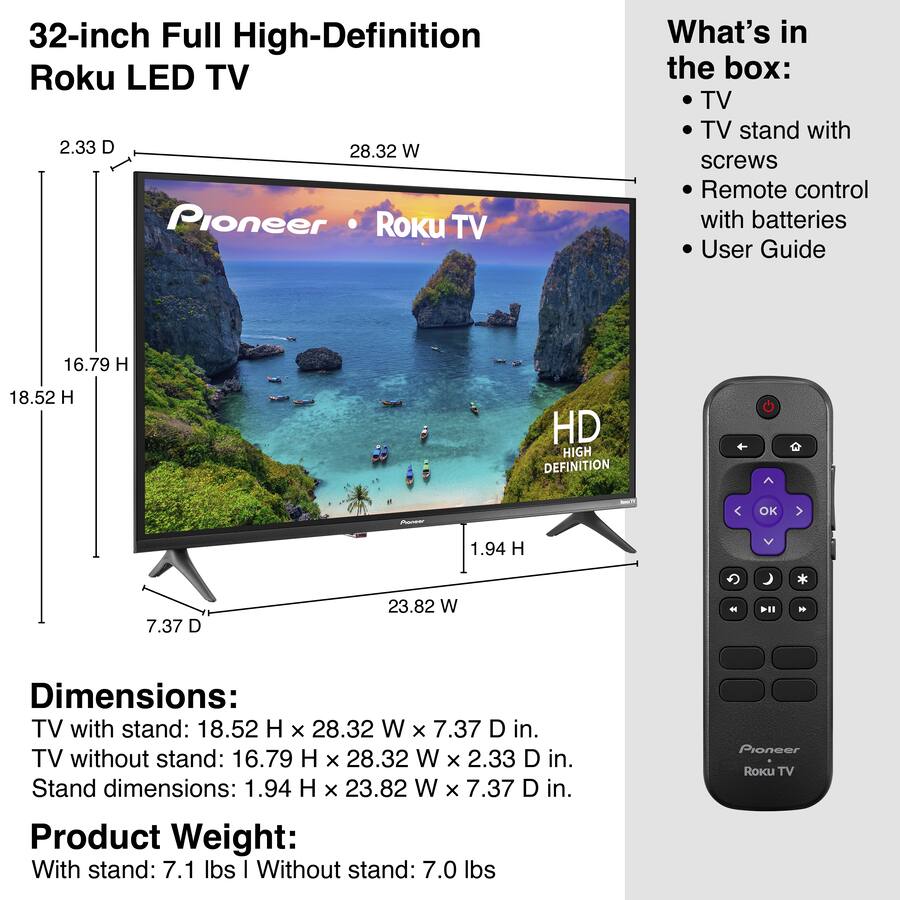 Pioneer 32 Class LED HD 720p Smart Roku TV Best Buy Pioneer 32 Class LED HD 720p Smart Roku TV Best Buy