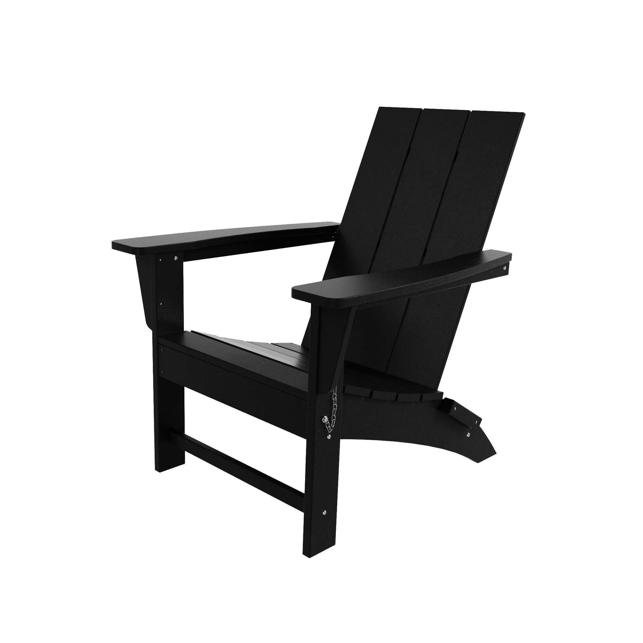 Alt View 3. WestinTrends - WestinTrends Ashore Outdoor HDPE Modern Folding Adirondack Chair - Black.