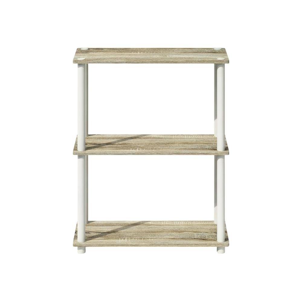 Back. FurniFact - Wooden bookcase with open shelving for versatile storage - Sonoma Oak/White.